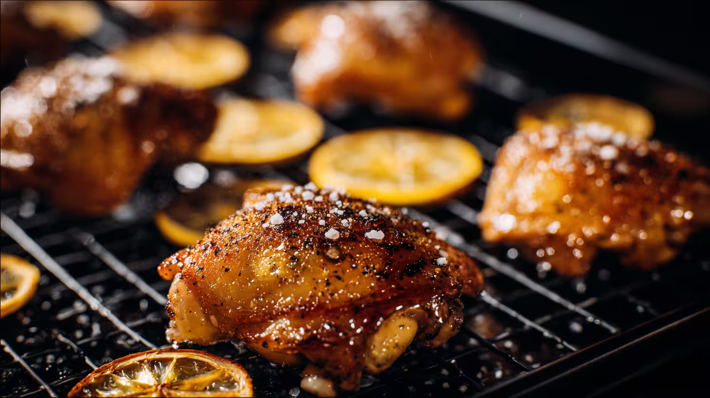 Lemon-Pepper Chicken Thighs with Post-Bake Raw Honey Finish