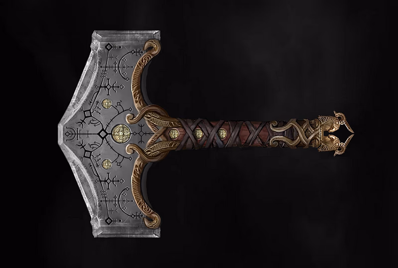 Mjolnir, as depicted in the God of War games